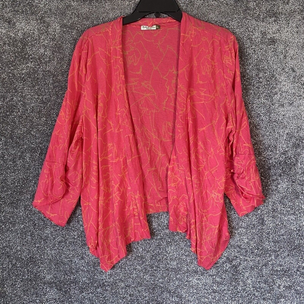 Chalet et Ceci Cardigan Womens XL Knit Festival Asymmetrical Top Artsy Festival
